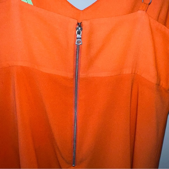 ALICE + OLIVIA TIERED MINI DRESS IN ORANGE SILK ORANGE Size 6 - Picture 12 of 16